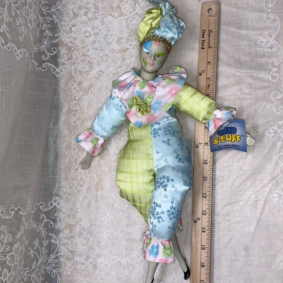17" Vtg Good Stuff Harlequinn jester clown classiques - Picture 6 of 9